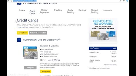 mcu credit card credit score