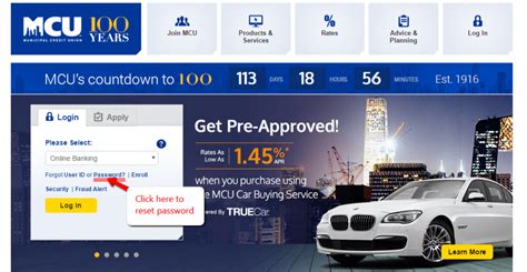 mcu online login municipal credit union