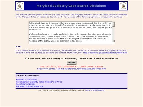md case search disclaimer