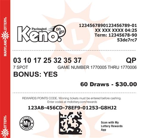md lottery keno game