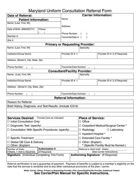 md universal referral form