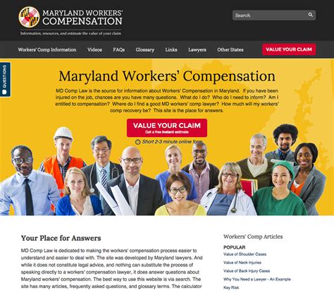 md workmans comp search