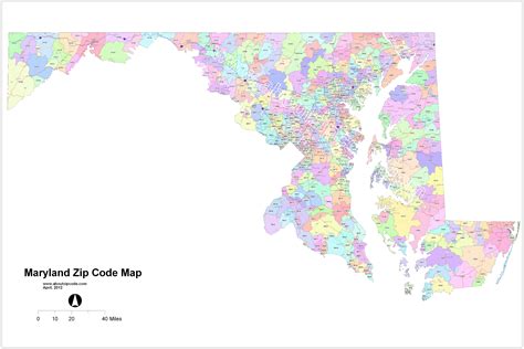 Kent County, MD Zip Code Wall Map Red Line Style by MarketMAPS