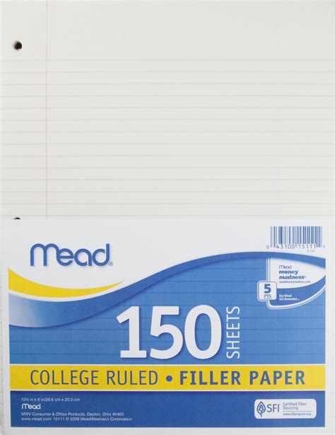 Mead Loose Leaf Paper
