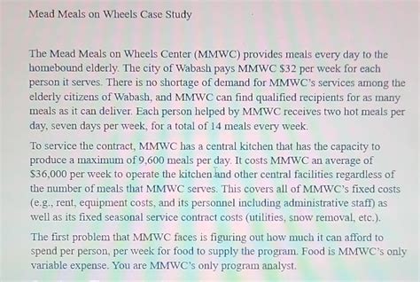 Mead Meals On Wheels Case Study