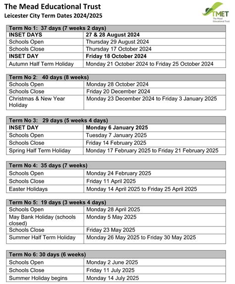 Mead Primary Term Dates
