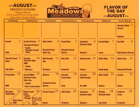 Meadows Flavor Of The Day Calendar 2024