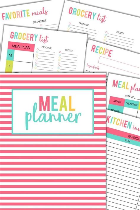 Meal Planner Template Printable Mini Binder