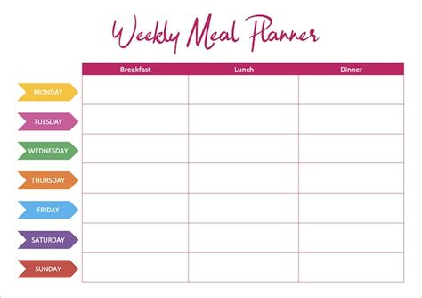 Meal Planning Printable Template