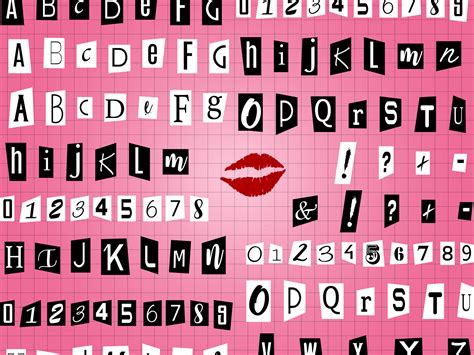 Mean Girls Font / Lettering Scrapbook stickers printable, Lettering