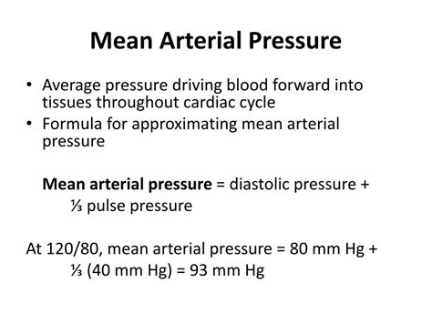 mean arterial pressure equation