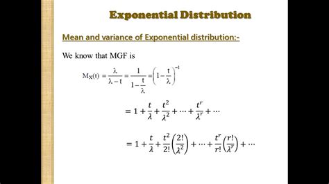 mean of exponential distribution derivation