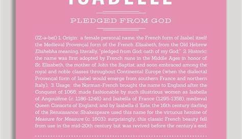 Isabelle - Meaning of Name