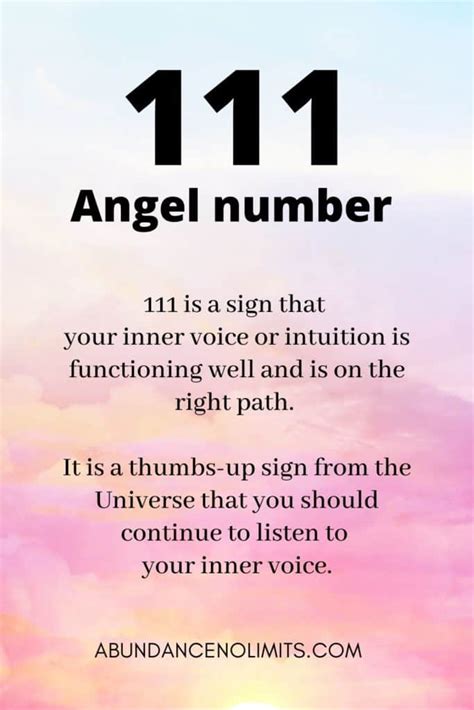 meaning 111 angel number