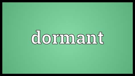 meaning dormant