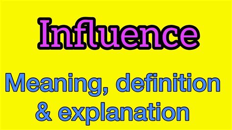 meaning influence