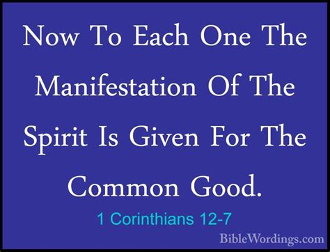 meaning of 1 corinthians 12:7