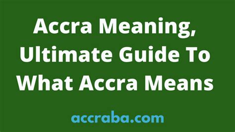 Meaning Of Accra