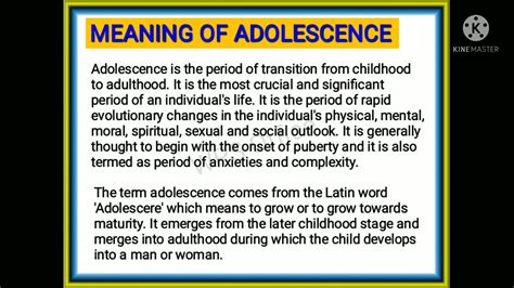 meaning of adolescence in english