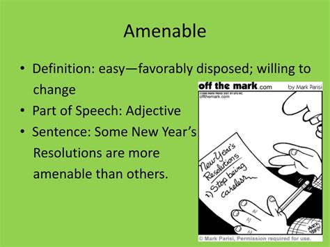 Meaning Of Amenable With Example