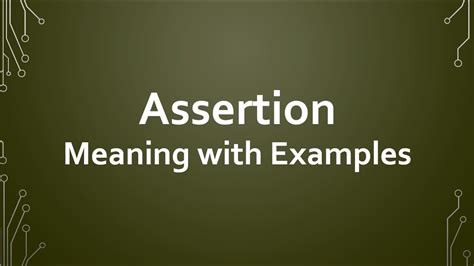 meaning of assertion in telugu