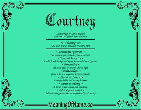 meaning of courtney name female
