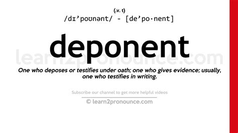 meaning of deponent in english