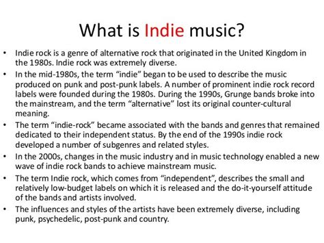 meaning of indie music