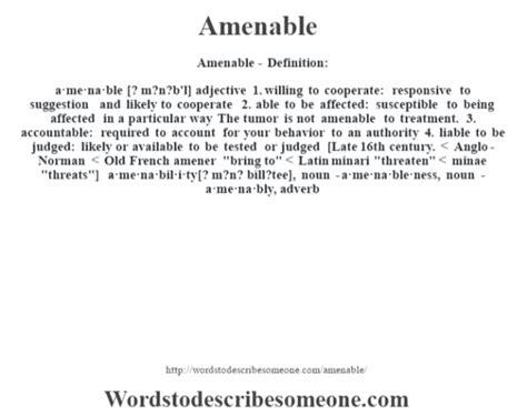 Meaning Of Less Amenable