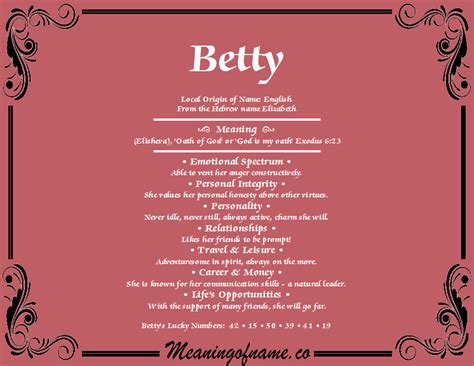 meaning of name betty in hebrew