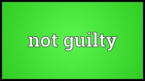 meaning of not guilty