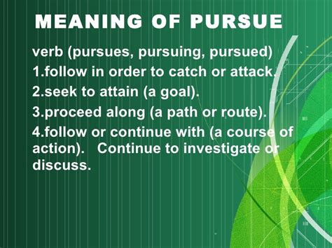 meaning of pursuing in english