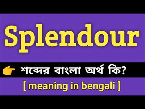 meaning of splendour in hindi