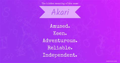 meaning of the name akari