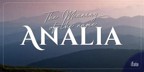 meaning of the name analia
