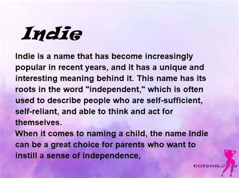 meaning of the name indie