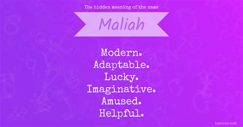 meaning of the name maliah