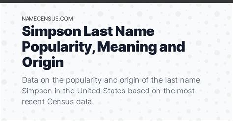 meaning of the name simpson