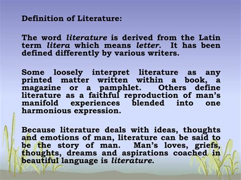 meaning of the word literature