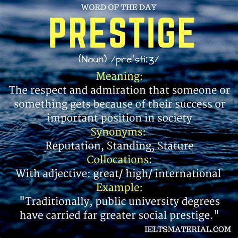 meaning of the word prestige