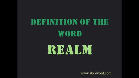 meaning of the word realm