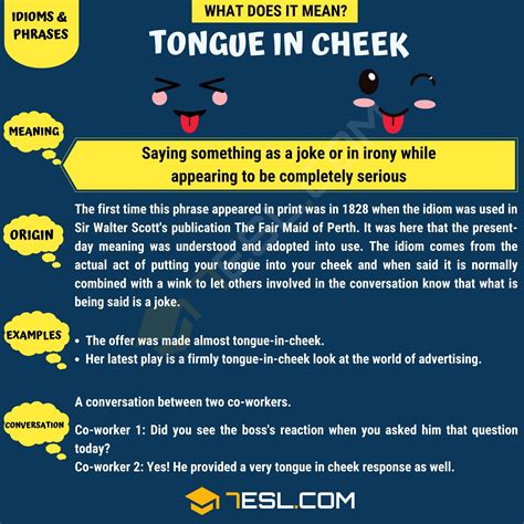 meaning of tongue in cheek expression