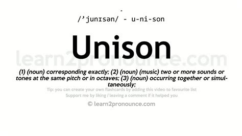 meaning of unison in english