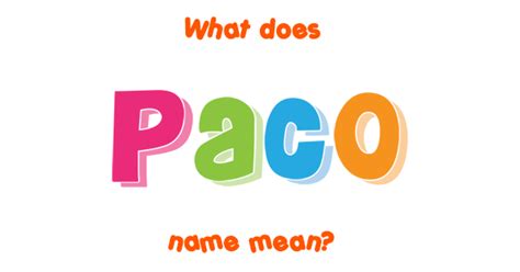 meaning paco