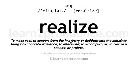 meaning realize