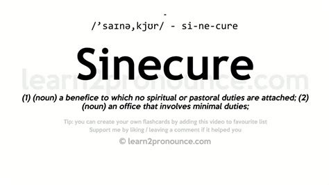 meaning sinecure