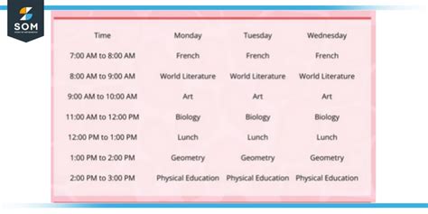 meaning timetable