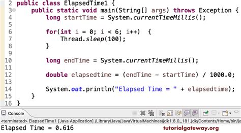Measure Elapsed Time Java