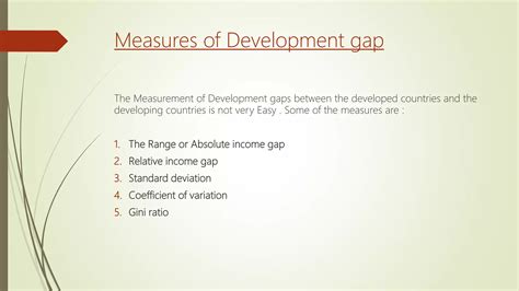 Measures Of Development Gap