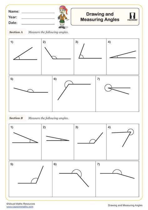 Measuring Angles Geometry Worksheet